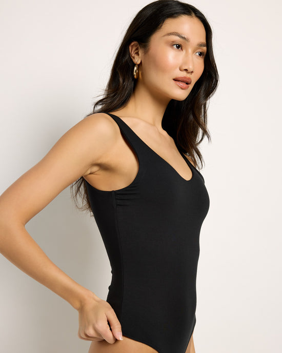 Black $|& Z Supply Highland Body Suit - SOF Full Front