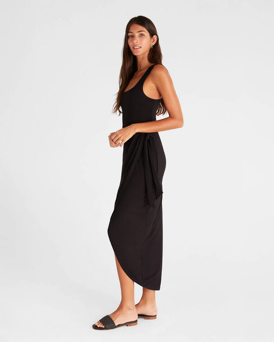 Black $|& Z Supply Dreamland Sarong Dress - Hanger Front