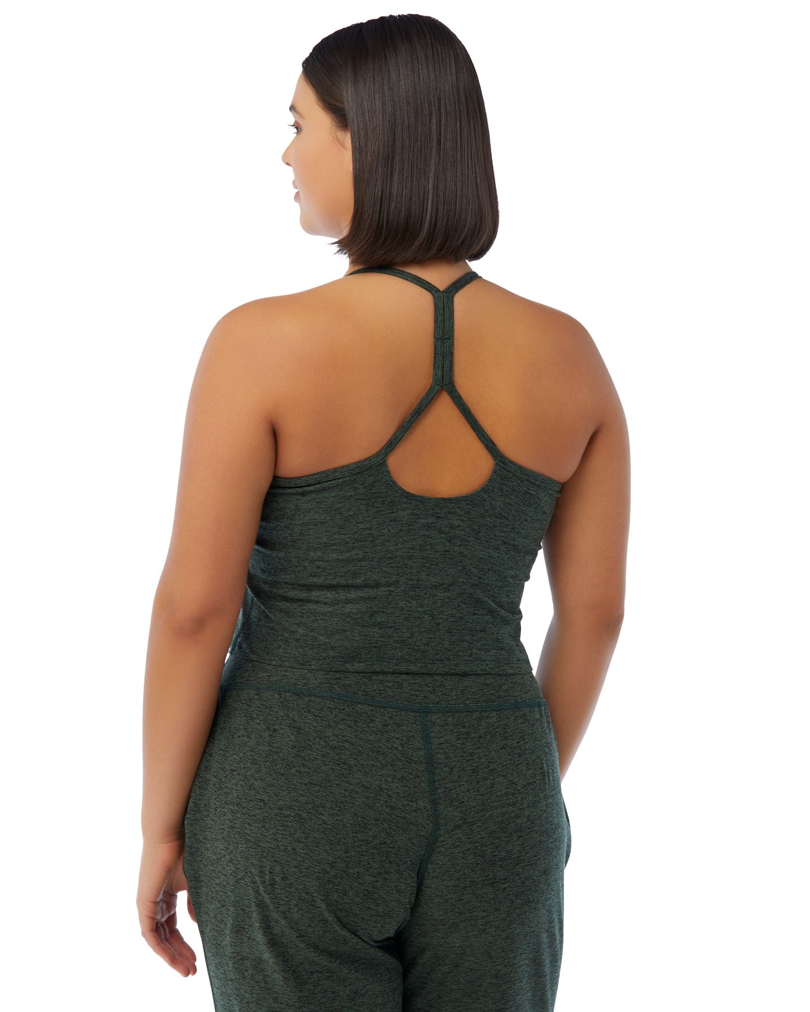 Hunter Green $|& Interval Spacedye Rappel Longline Bra - SOF Back