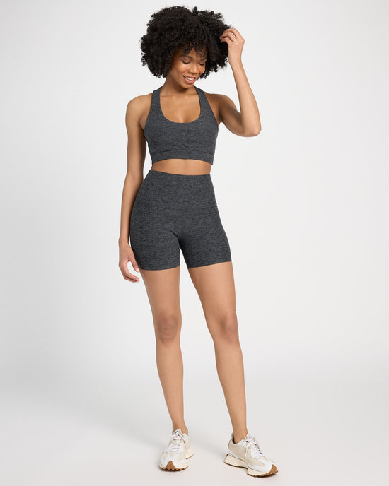 Heather Charcoal $|& Interval Spacedye Bike Short - UGC On Fig