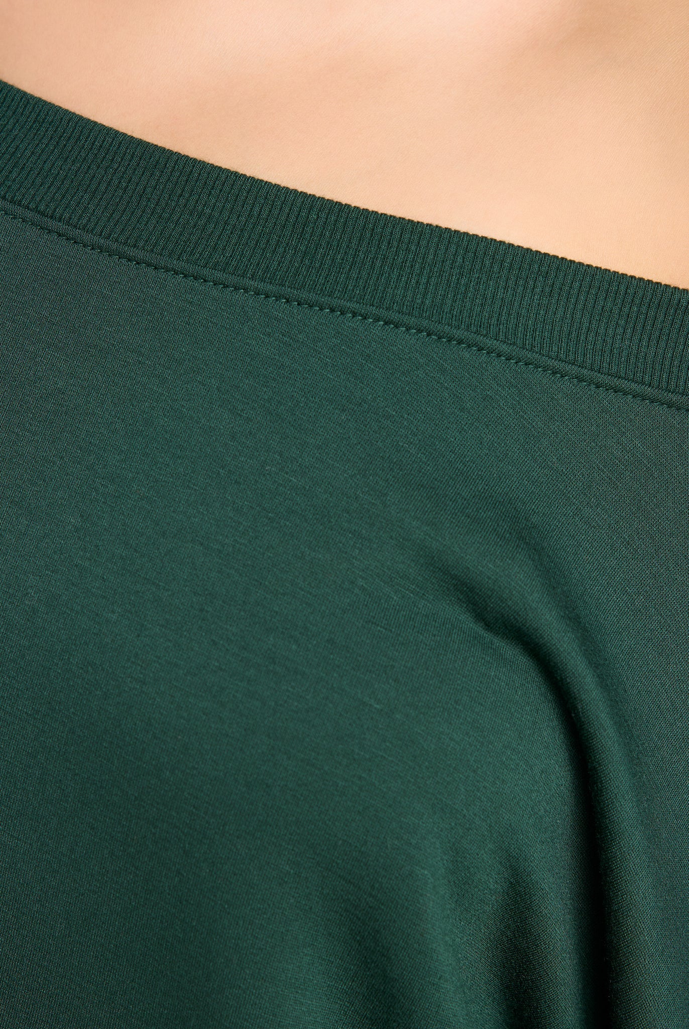 Hunter Green $|& SEAS Brooksville One Shoulder Sweatshirt - SOF Detail