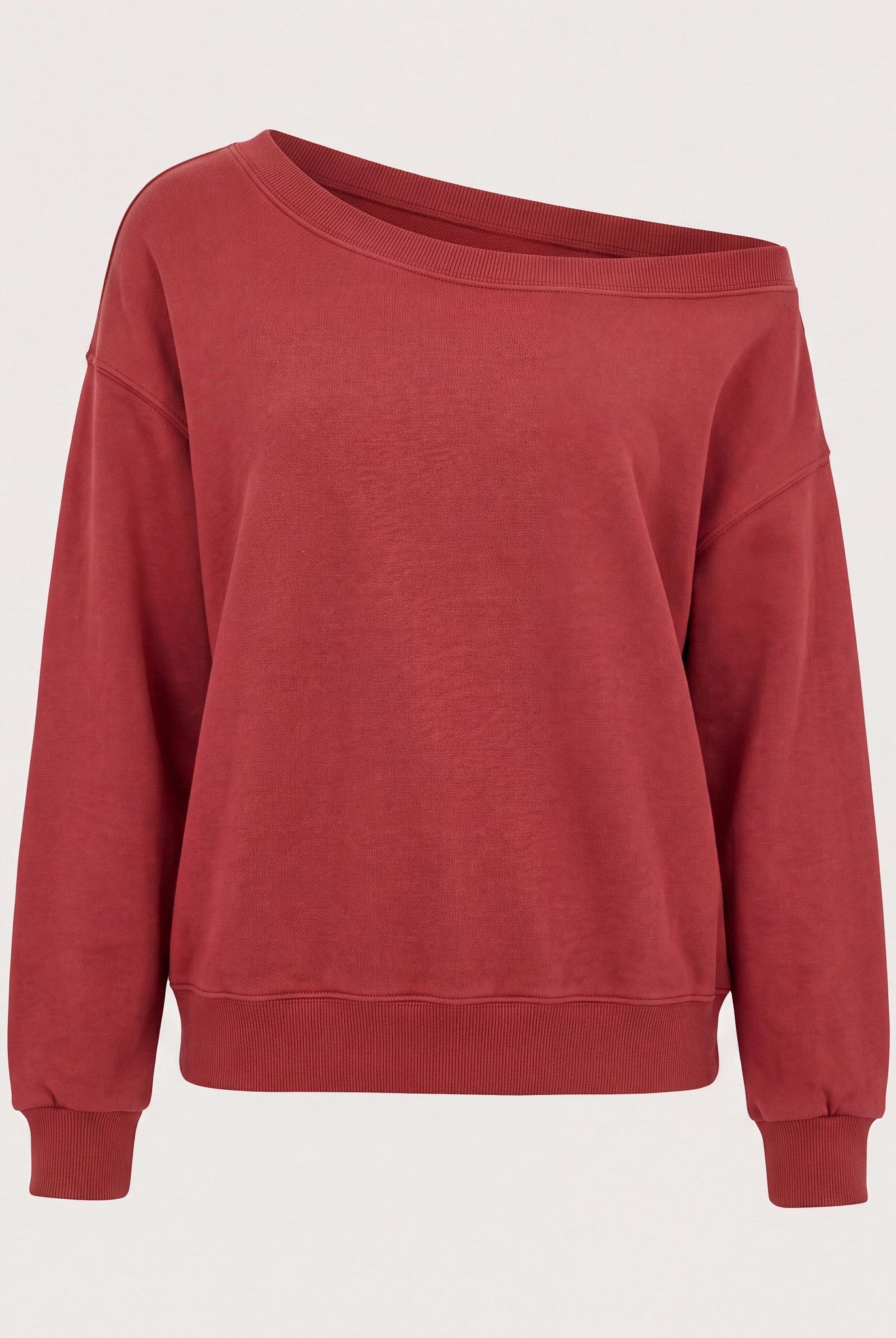 Rosewood $|& SEAS Brooksville One Shoulder Sweatshirt
