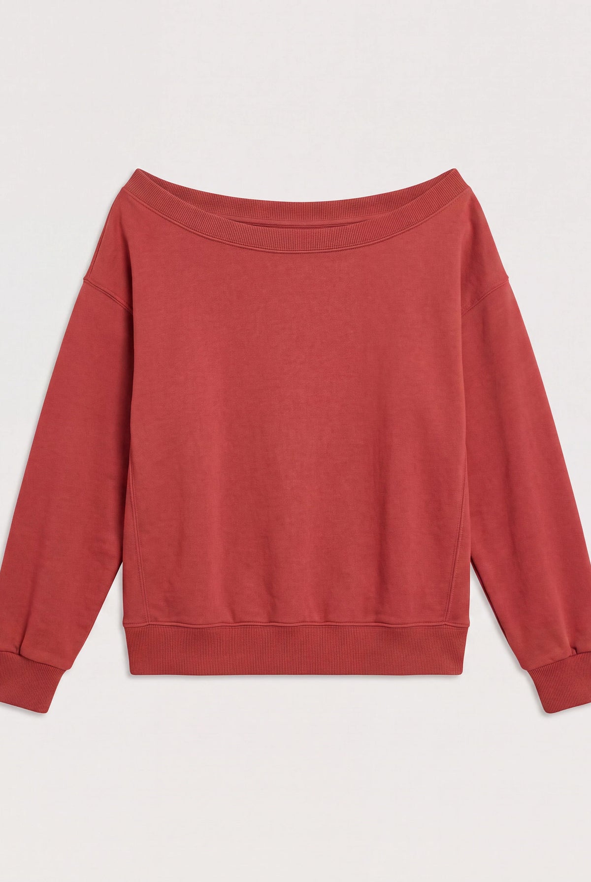 Rosewood $|& SEAS Brooksville One Shoulder Sweatshirt - Hanger Back