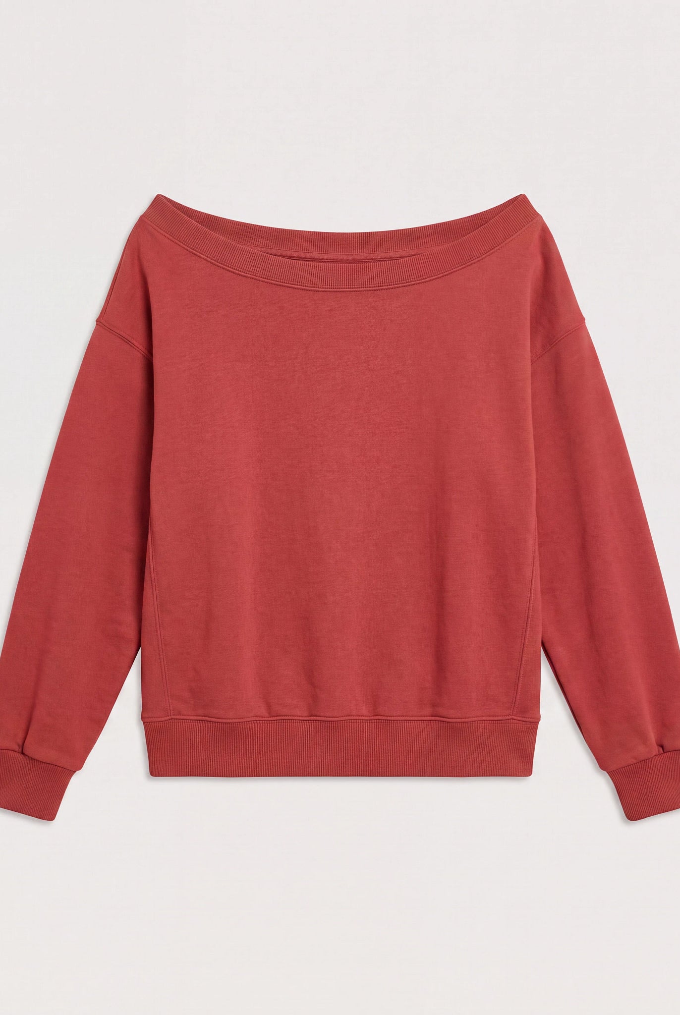 Rosewood $|& SEAS Brooksville One Shoulder Sweatshirt - Hanger Back
