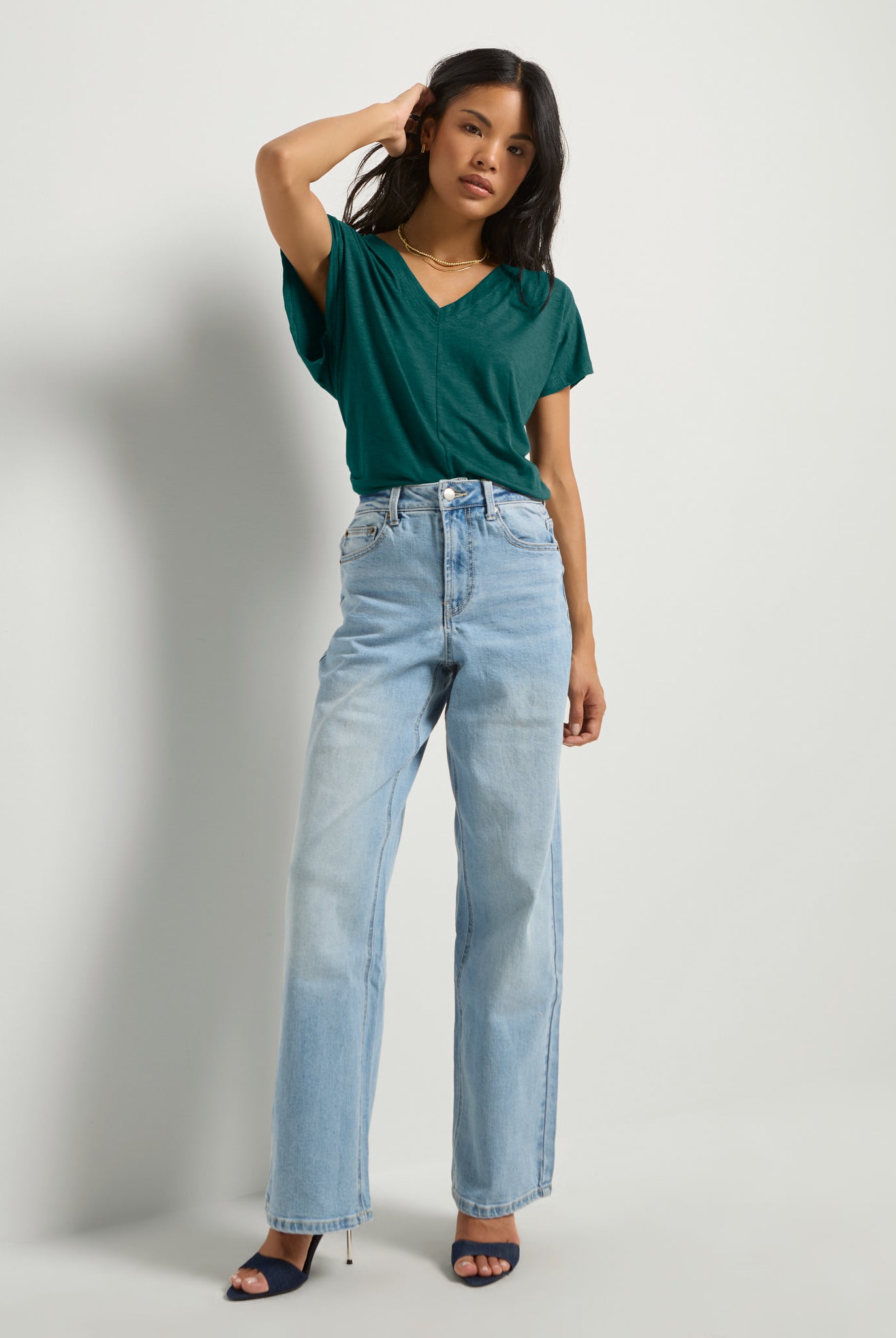 Hunter Green $|& SEAS SoCal Short Sleeved Top - UGC On Fig