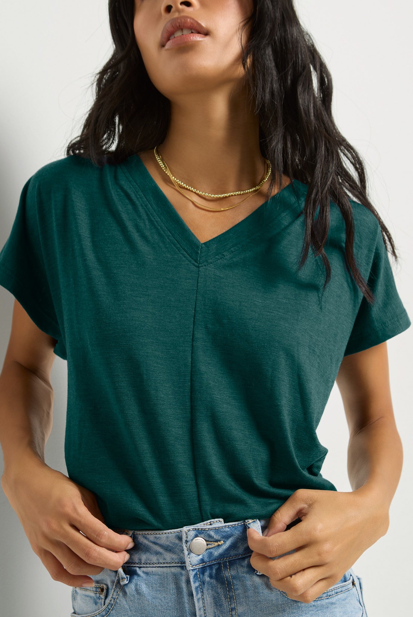 Hunter Green $|& SEAS SoCal Short Sleeved Top - SOF Full Front