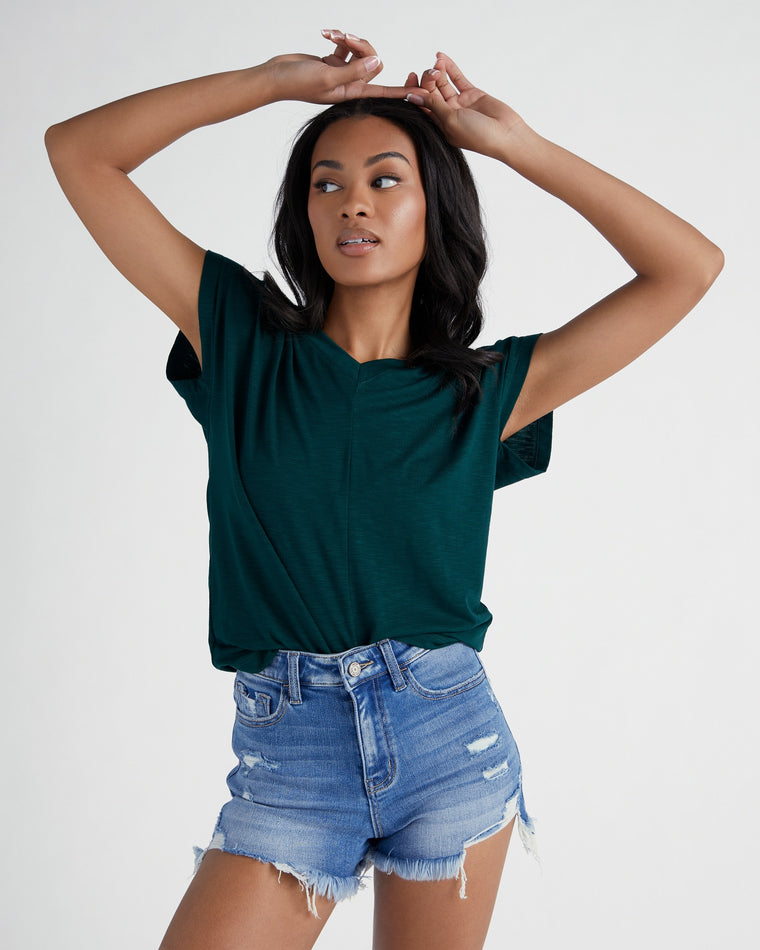 Hunter Green $|& SEAS SoCal Short Sleeved Top - SOF Front
