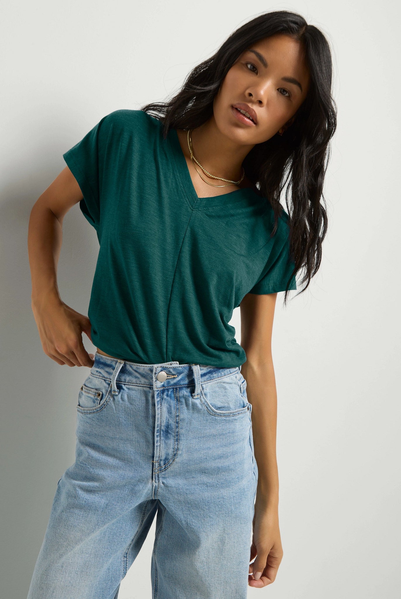 Hunter Green $|& SEAS SoCal Short Sleeved Top - SOF Front