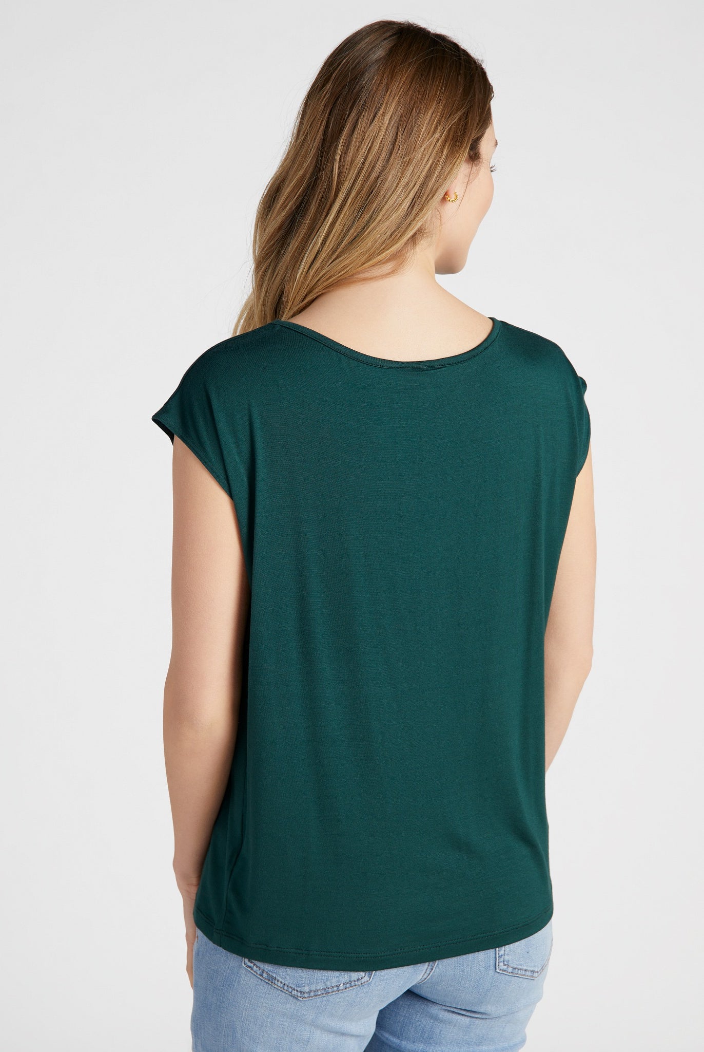 Hunter Green $|& SEAS Brentwood Boat Neck Top - SOF Back