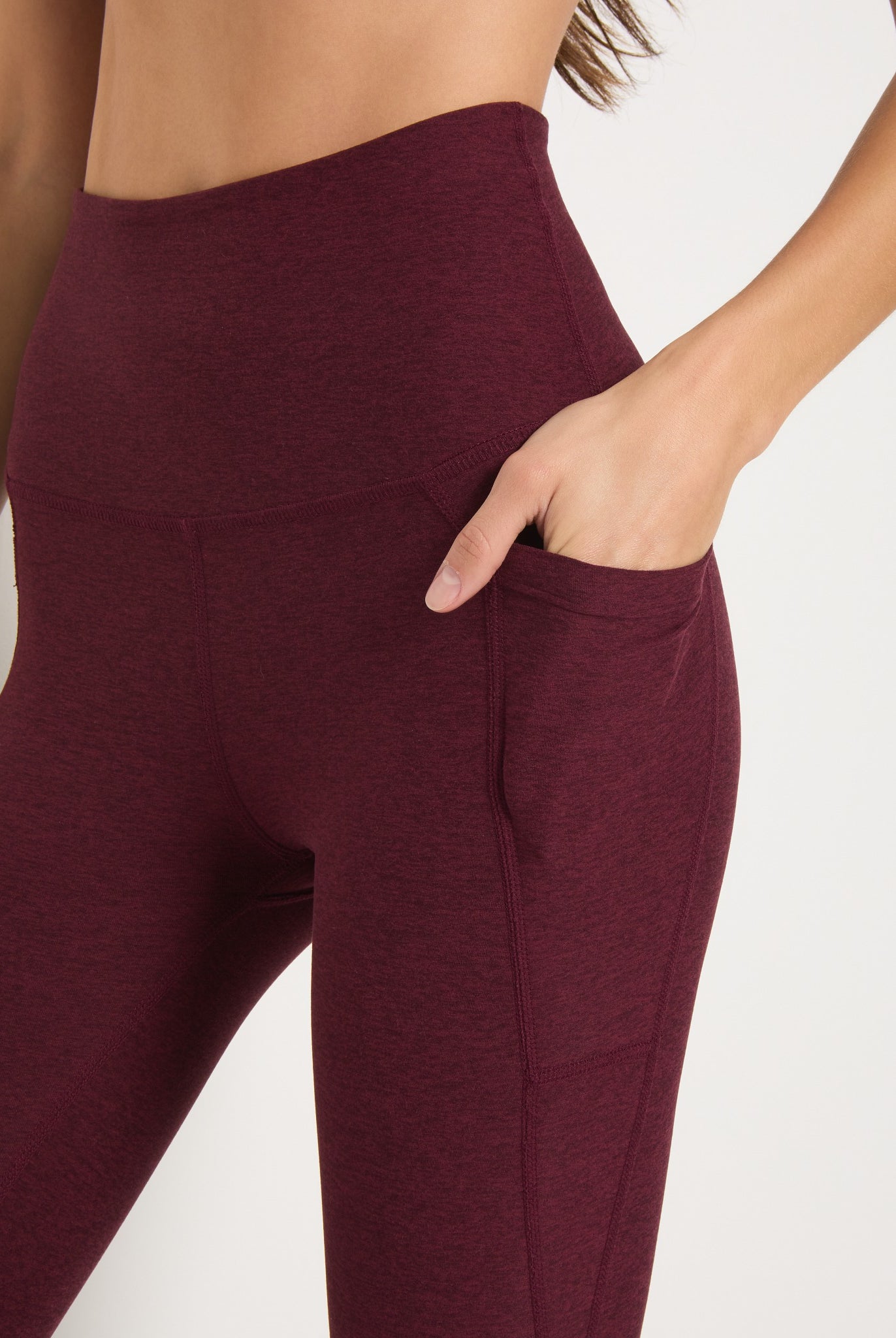 Red Wine $|& Interval FlowHeather Sculpt Pocket Legging - SOF Full Front