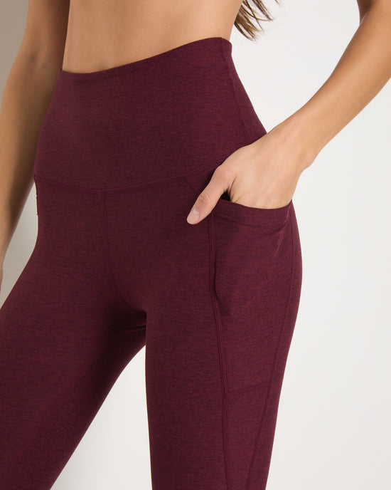 Red Wine $|& Interval FlowHeather Sculpt Pocket Legging - SOF Full Front