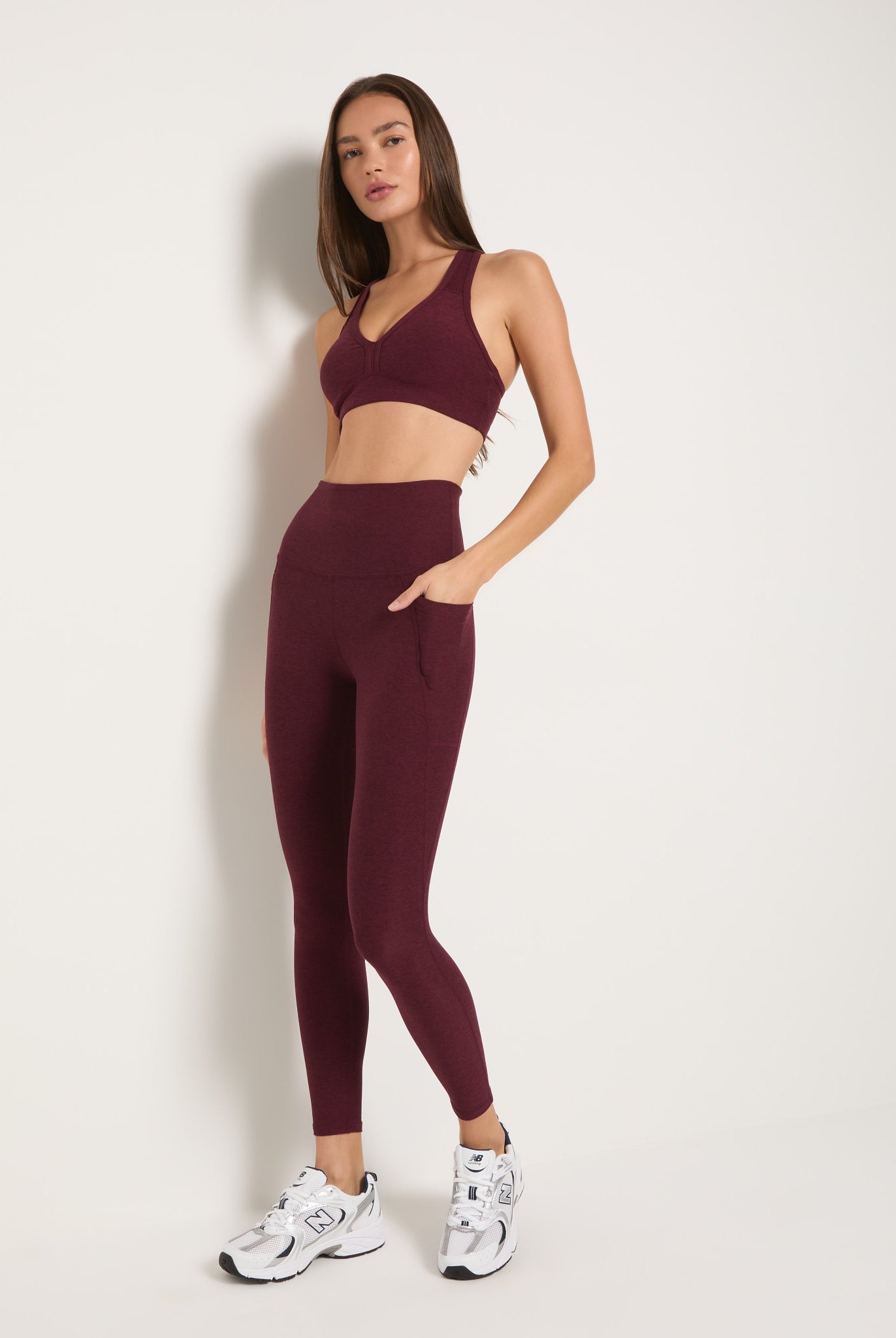 Red Wine $|& Interval FlowHeather Sculpt Pocket Legging - UGC On Fig