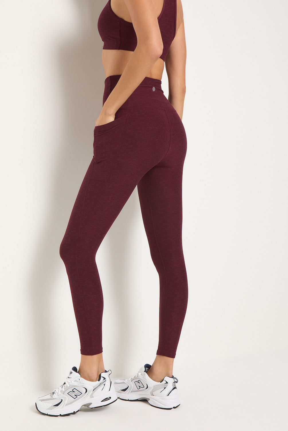 Red Wine $|& Interval FlowHeather Sculpt Pocket Legging - SOF Back