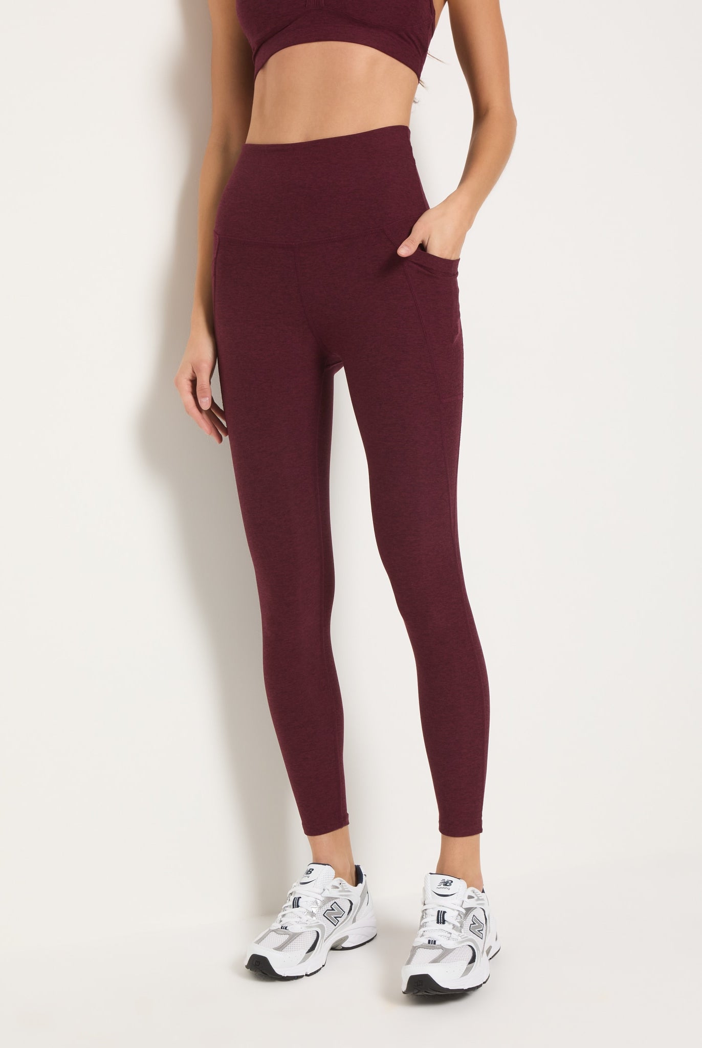 Red Wine $|& Interval FlowHeather Sculpt Pocket Legging - SOF Front