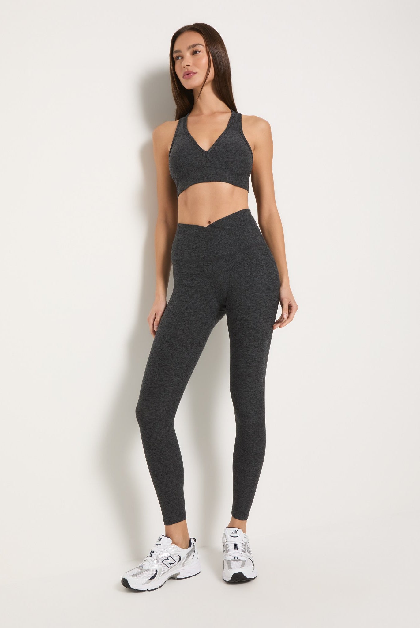 Heather Charcoal $|& Interval FlowHeather Sculpt Enhearten Bra - SOF Full Front