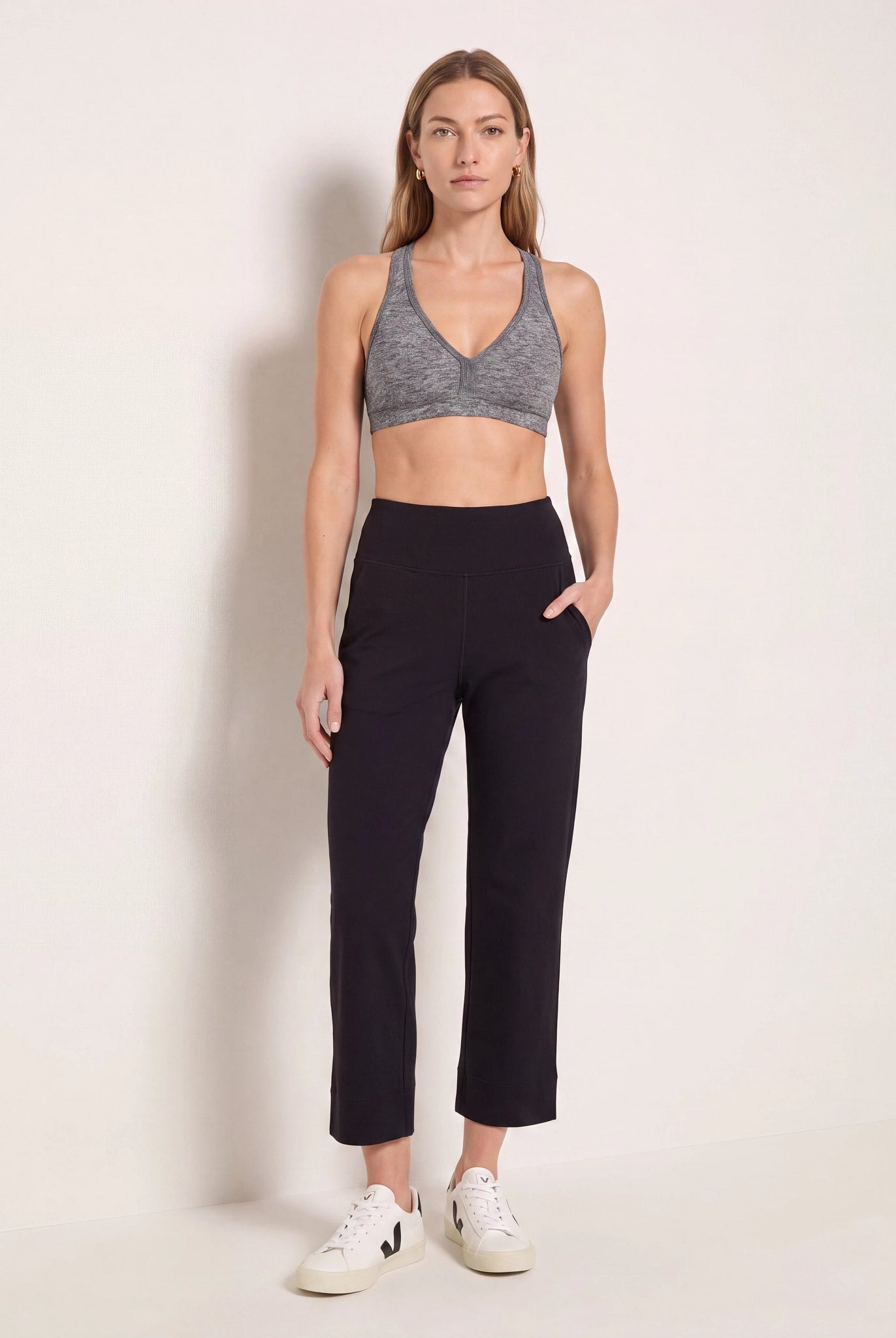Heather Grey $|& Interval FlowHeather Sculpt Enhearten Bra - SOF Back