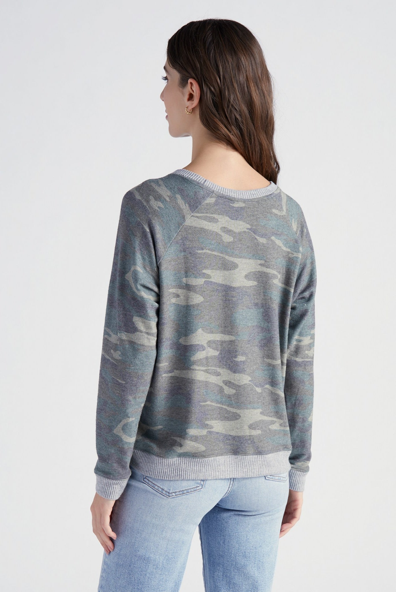 Green Camo $|& Herizon Get Lost Camo Graphic Crew - SOF Back