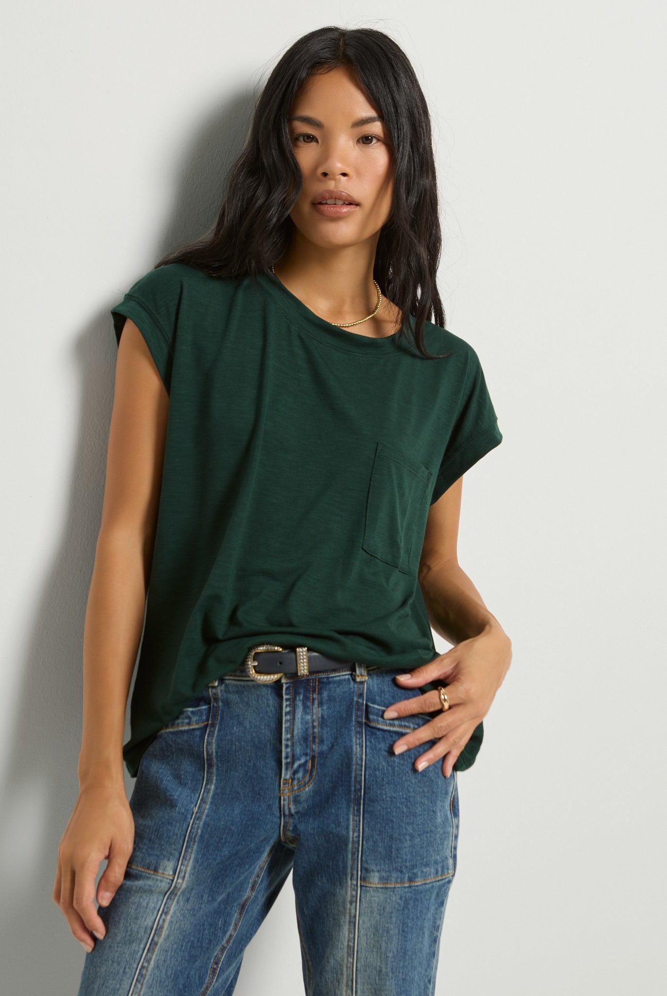 Hunter Green $|& SEAS Merrit Island Short Sleeve Tee - SOF Full Front