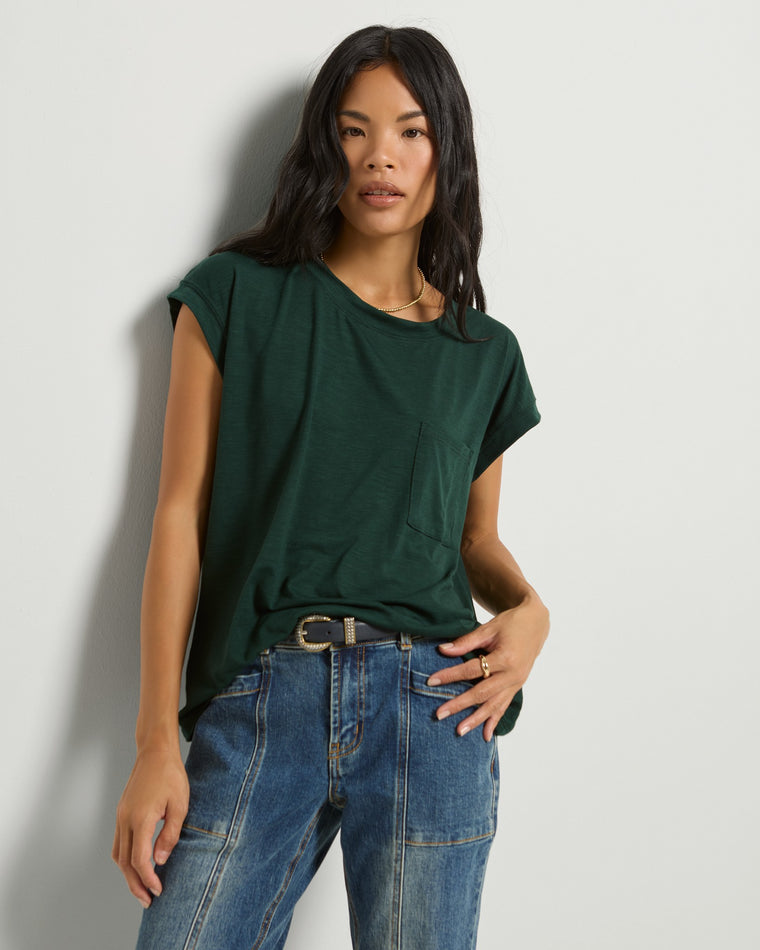 Hunter Green $|& SEAS Merrit Island Short Sleeve Tee - SOF Full Front