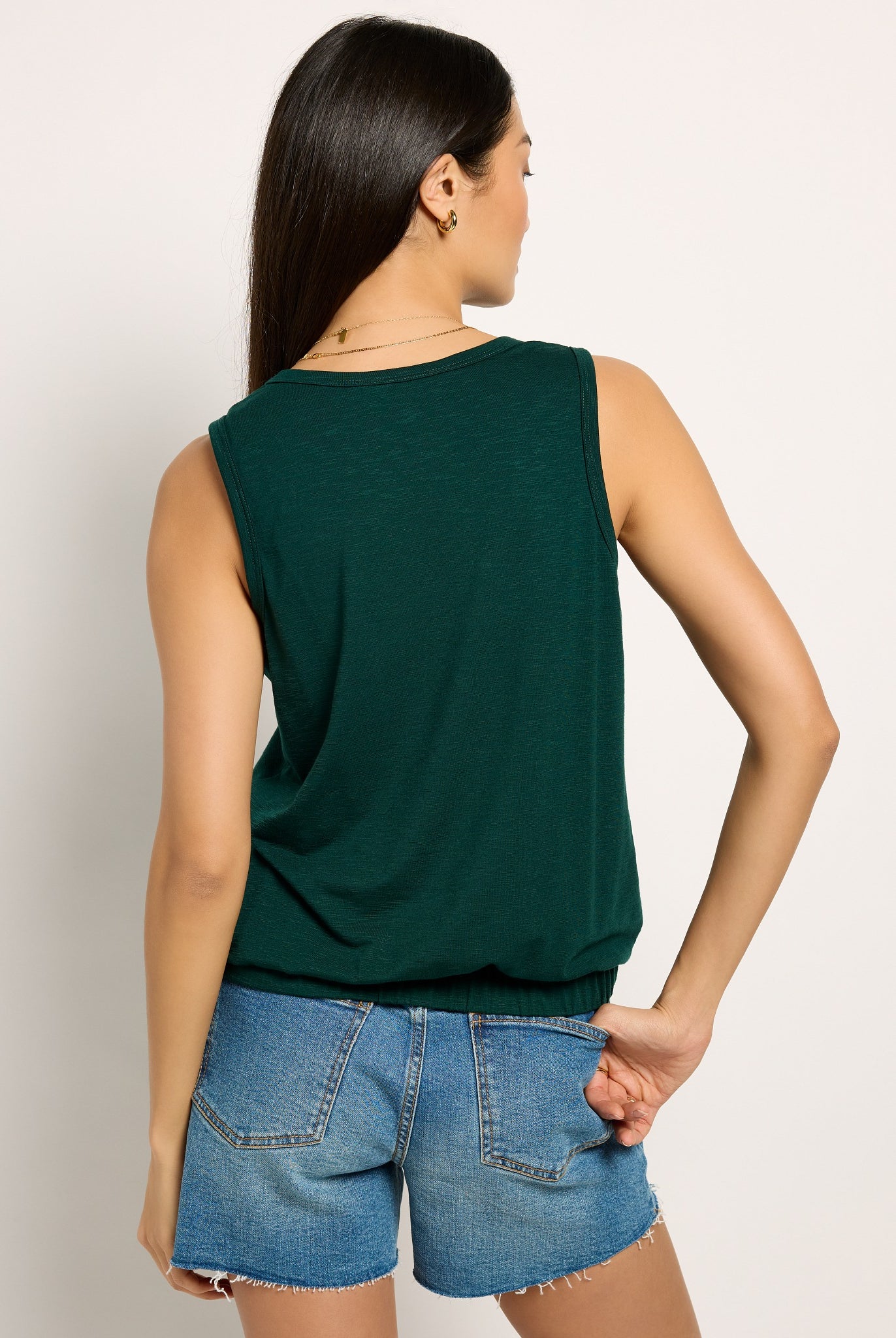 Hunter Green $|& SEAS Redwood City Banded Slub Tank - SOF Back