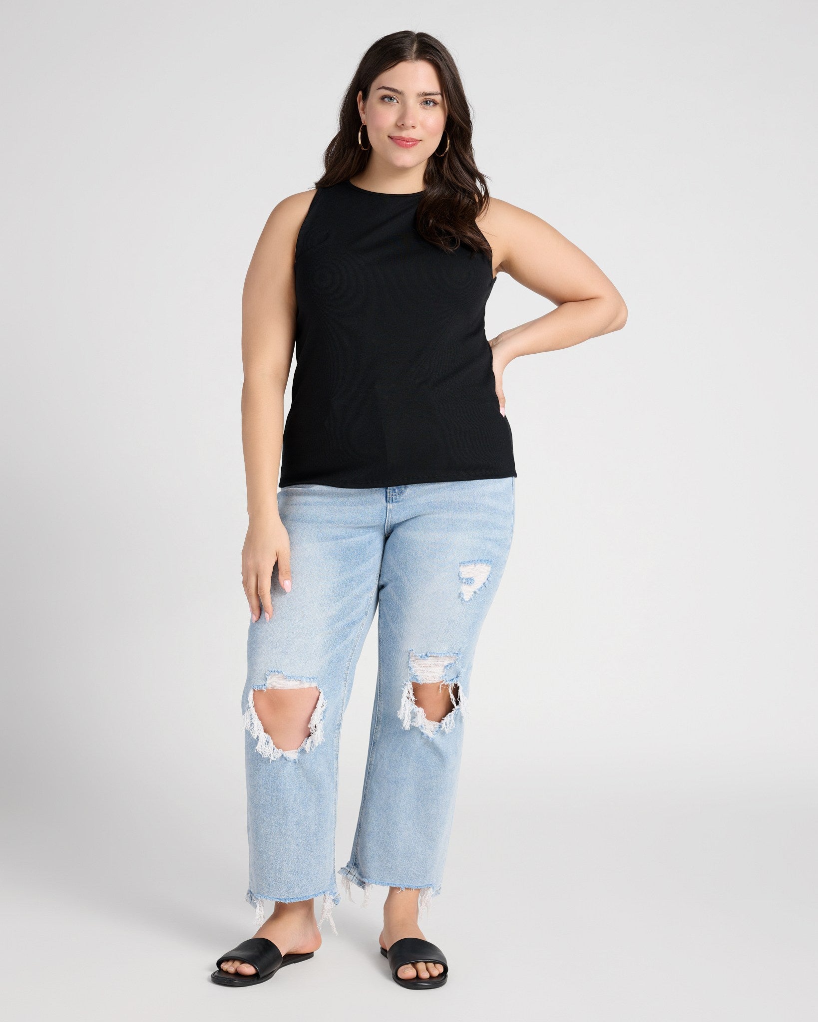 Black $|& SEAS Boat Neck Tank - UGC On Fig