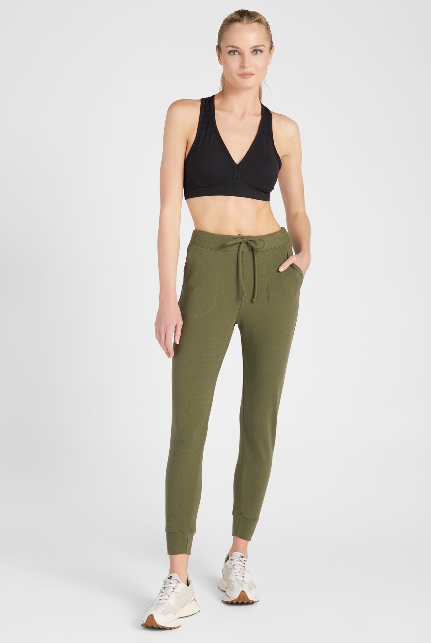 Olive $|& Interval Crescent Joggers - UGC On Fig