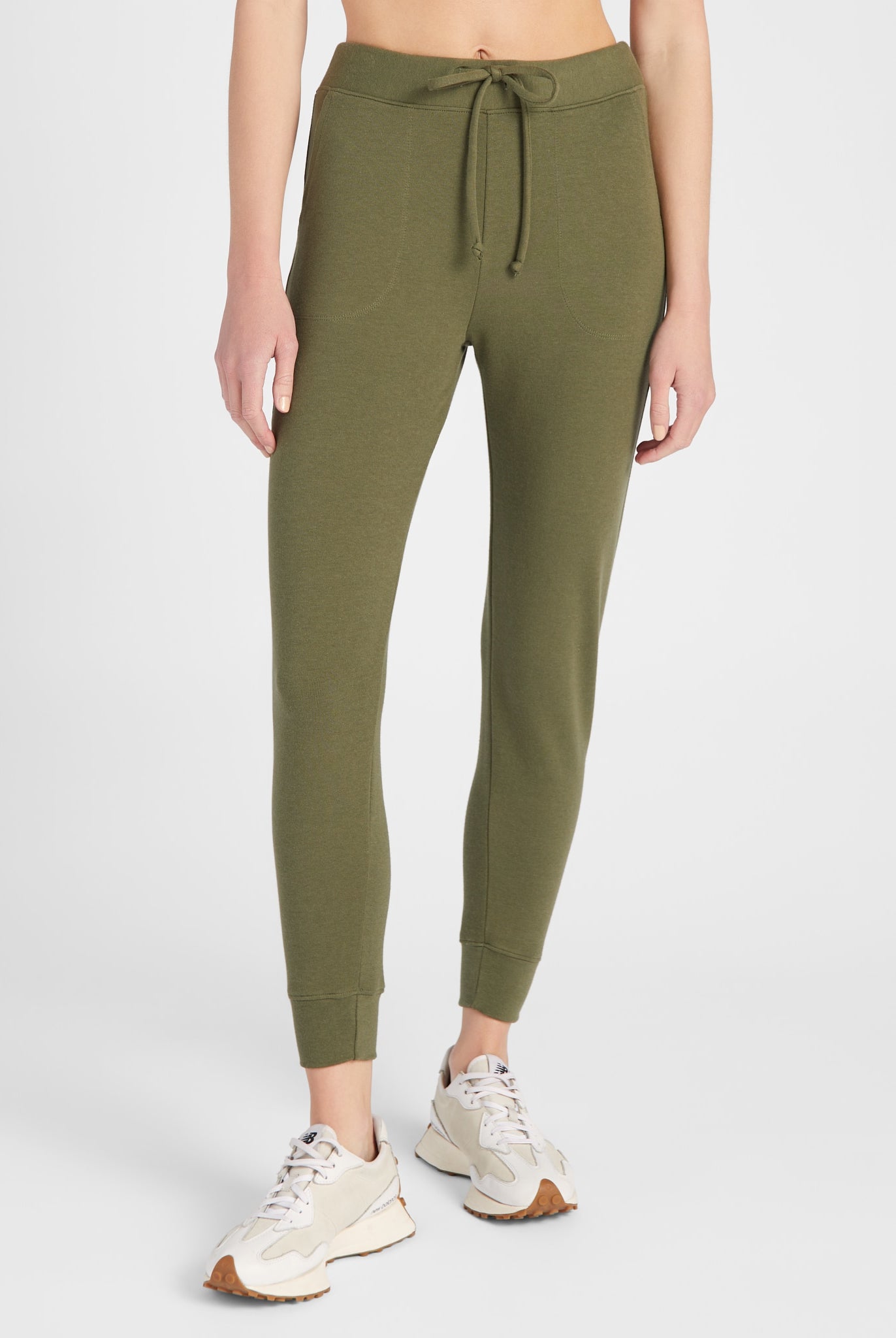 Olive $|& Interval Crescent Joggers - SOF Front