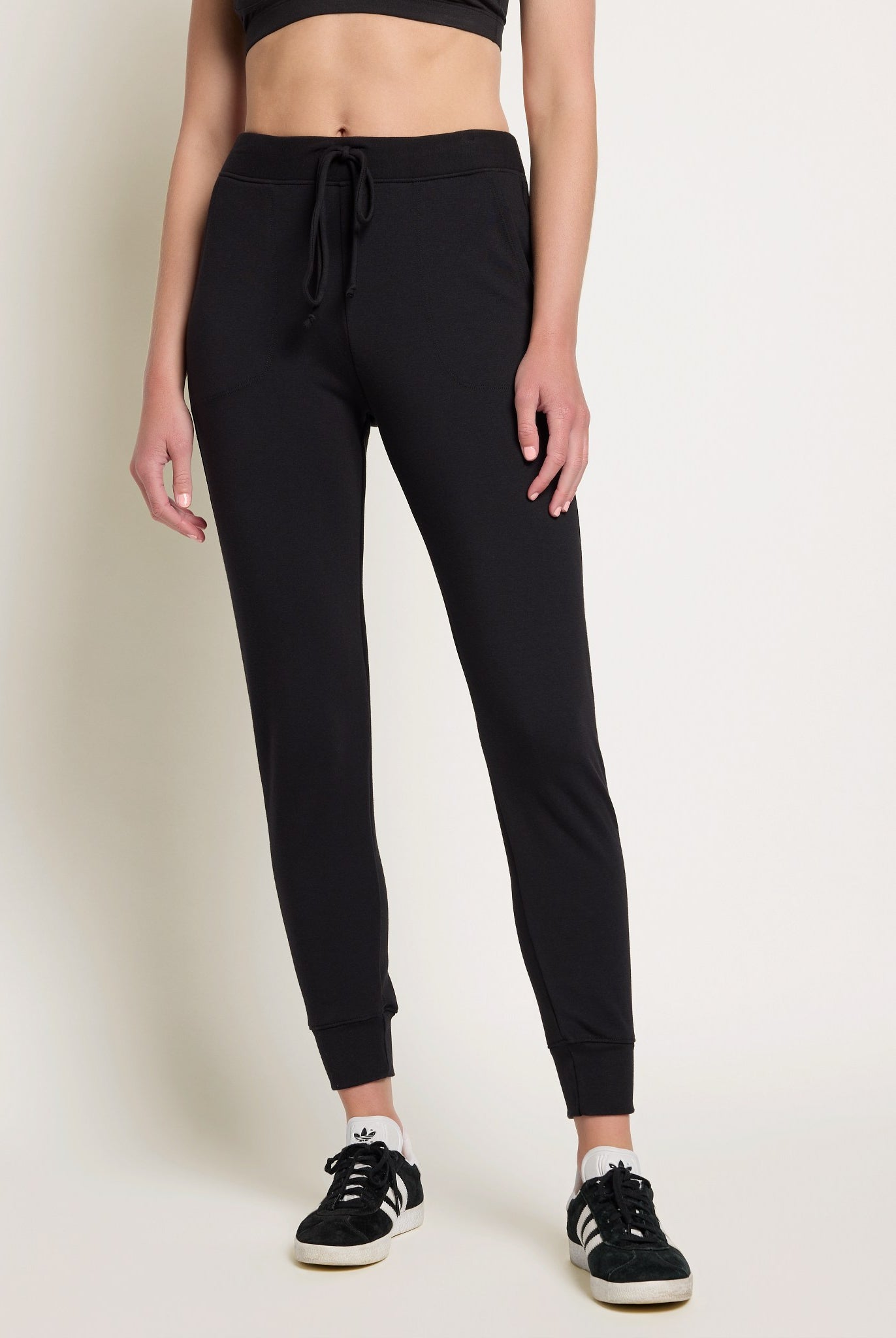 Black $|& Interval Crescent Joggers - SOF Front