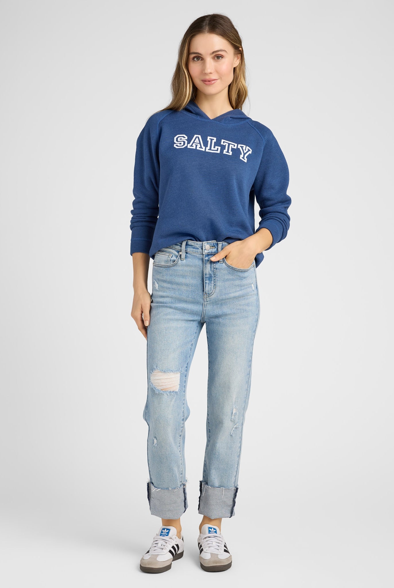 Navy $|& SEAS Salty Graphic Hoodie - UGC On Fig