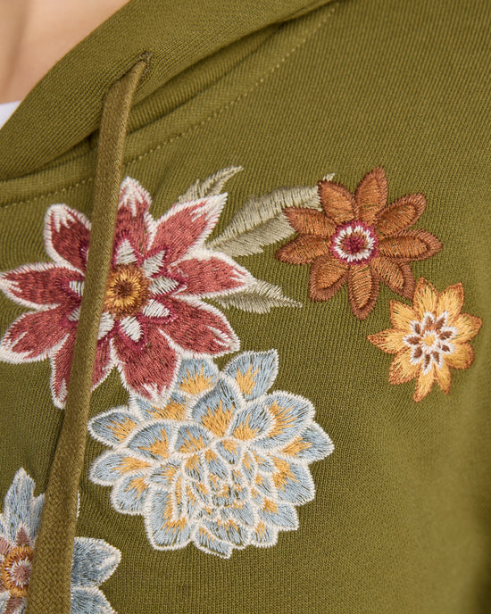 Olive $|& Driftwood Neptune Full Zip Embroidered Hoodie - SOF Detail