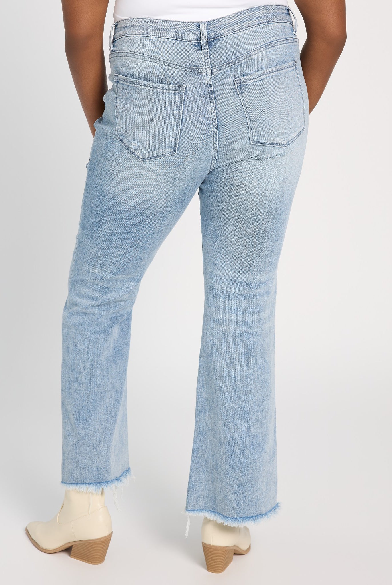 Medium Blue 32" $|& Lovervet High Rise Flare Leg Jeans - SOF Back