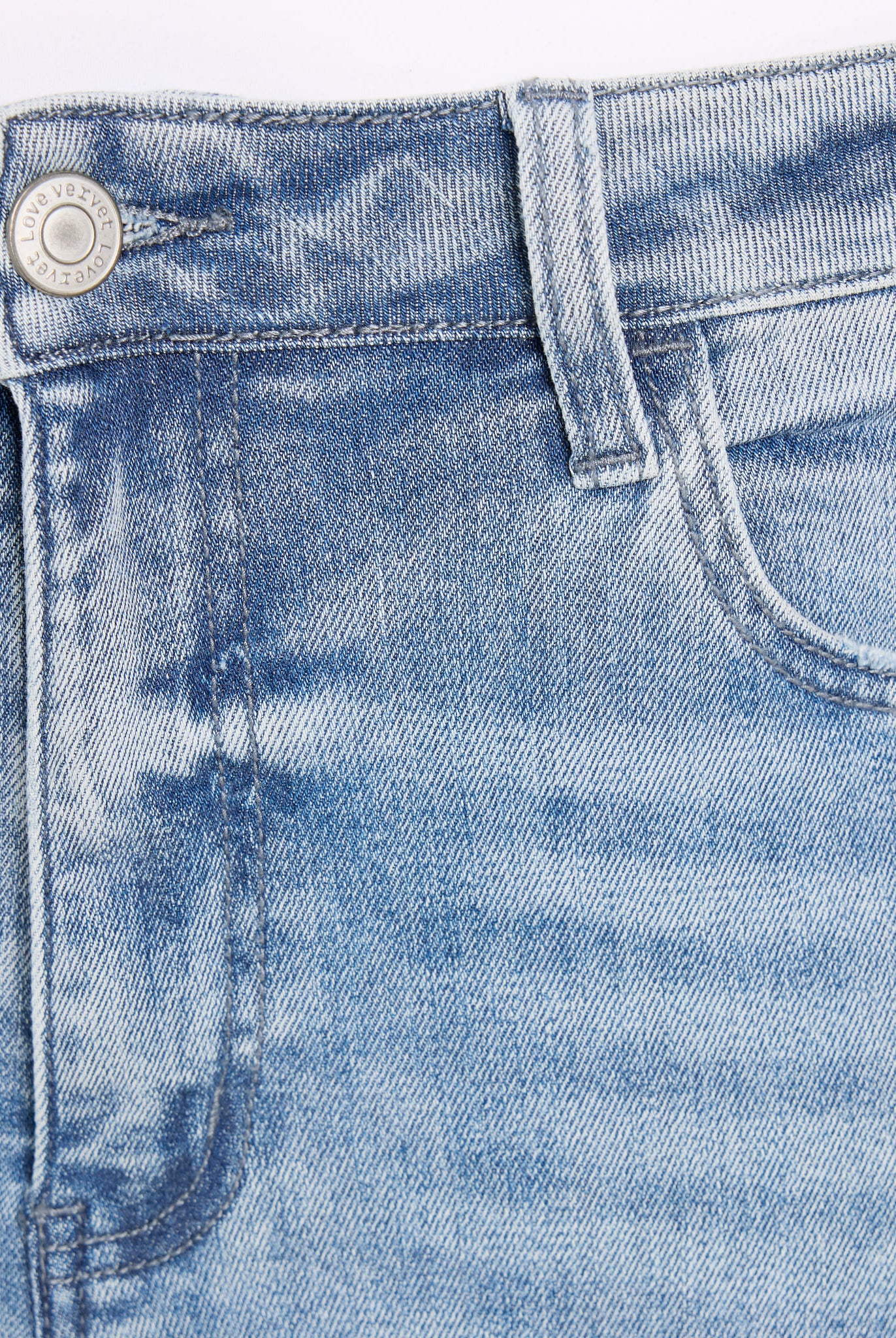 Medium Blue 32" $|& Lovervet High Rise Flare Leg Jeans - SOF Full Front