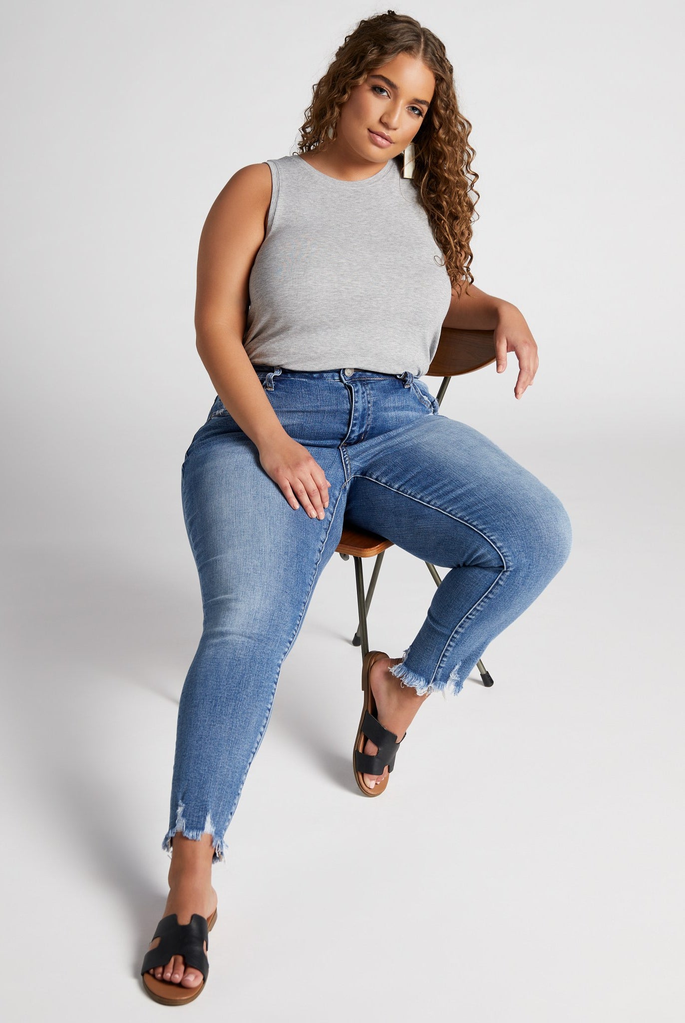 Medium Blue $|& Lovervet High Rise Skinny Jeans - SOF Full Front