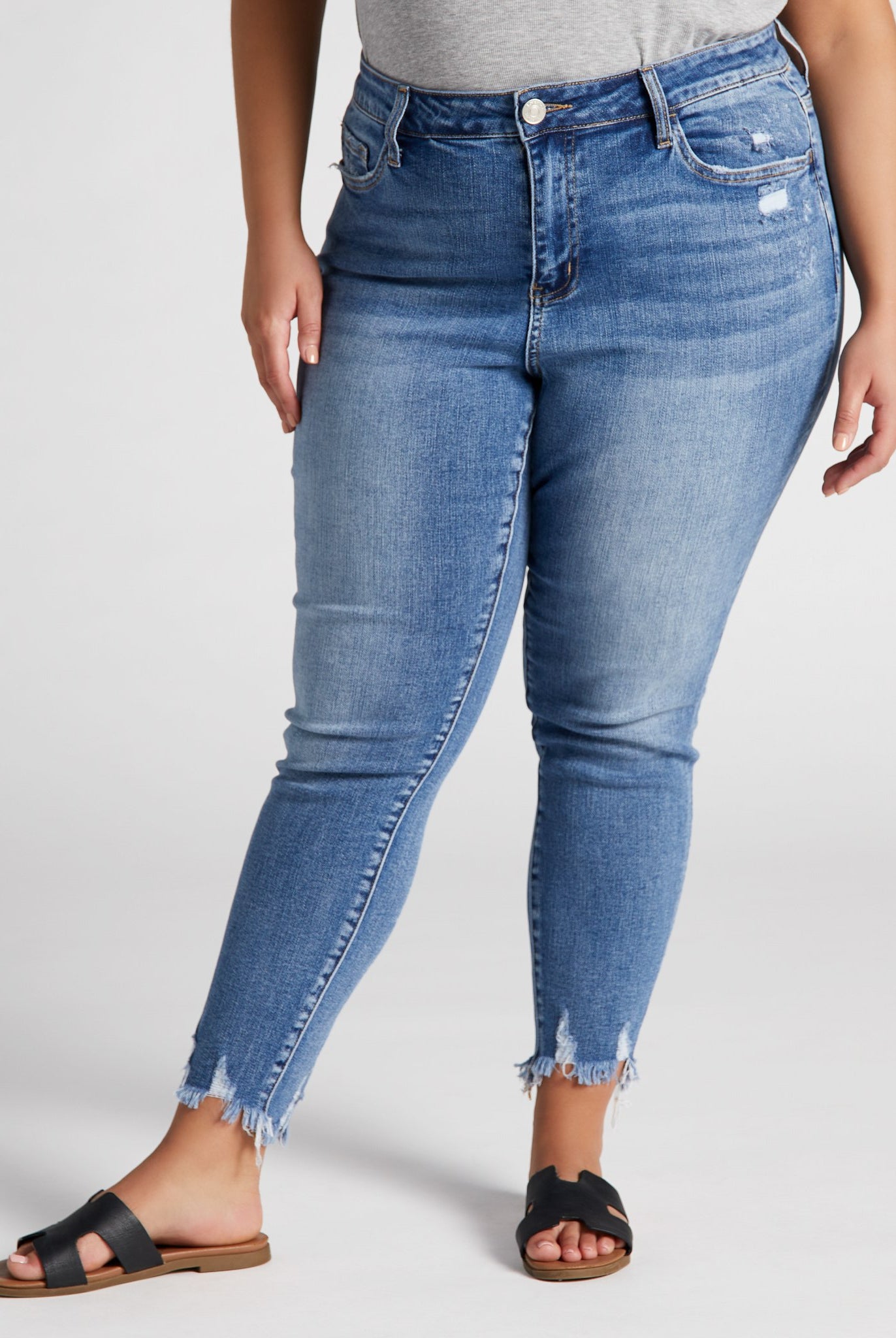 Medium Blue $|& Lovervet High Rise Skinny Jeans - SOF Front