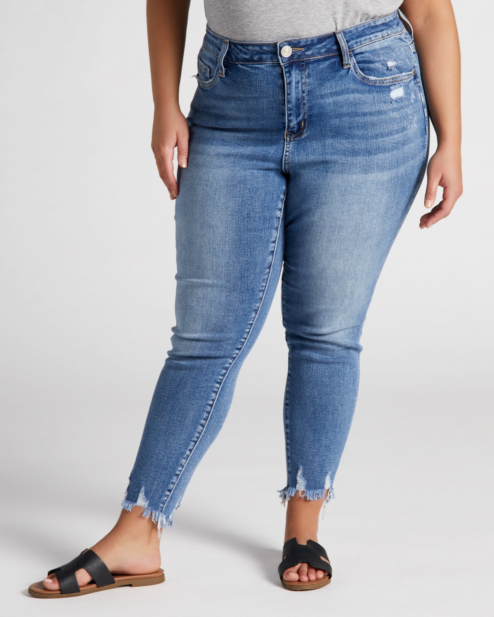Medium Blue $|& Lovervet High Rise Skinny Jeans - SOF Front