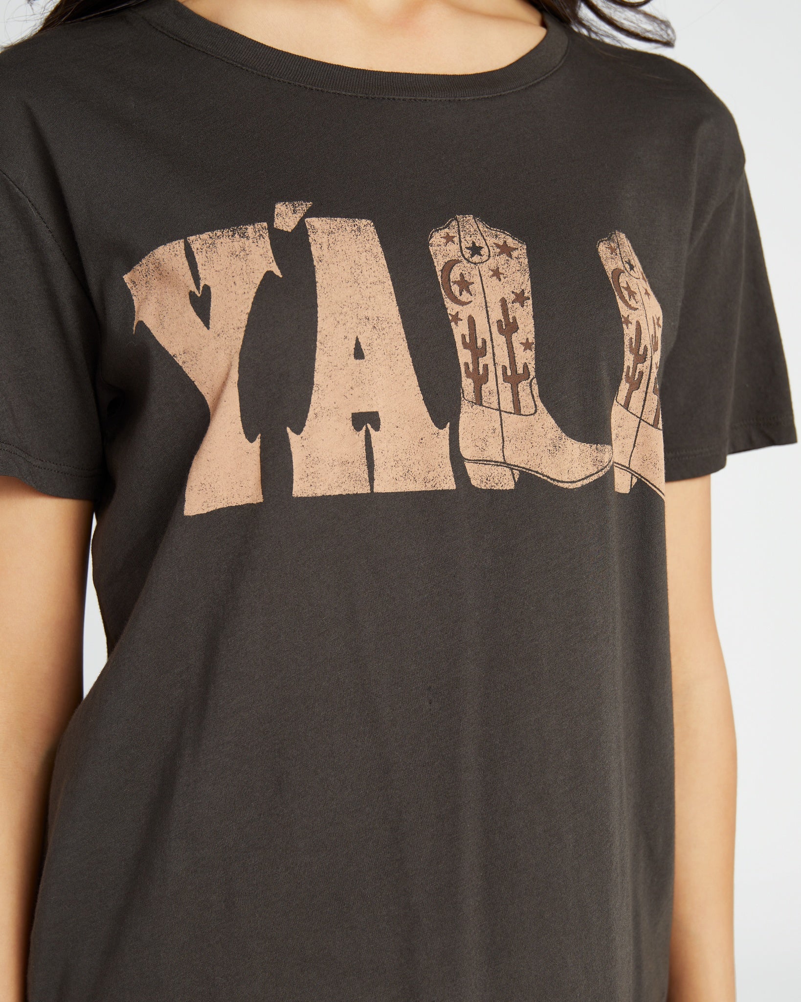 Vintage Black $|& Project Social T Y'All Graphic Tee - SOF Detail