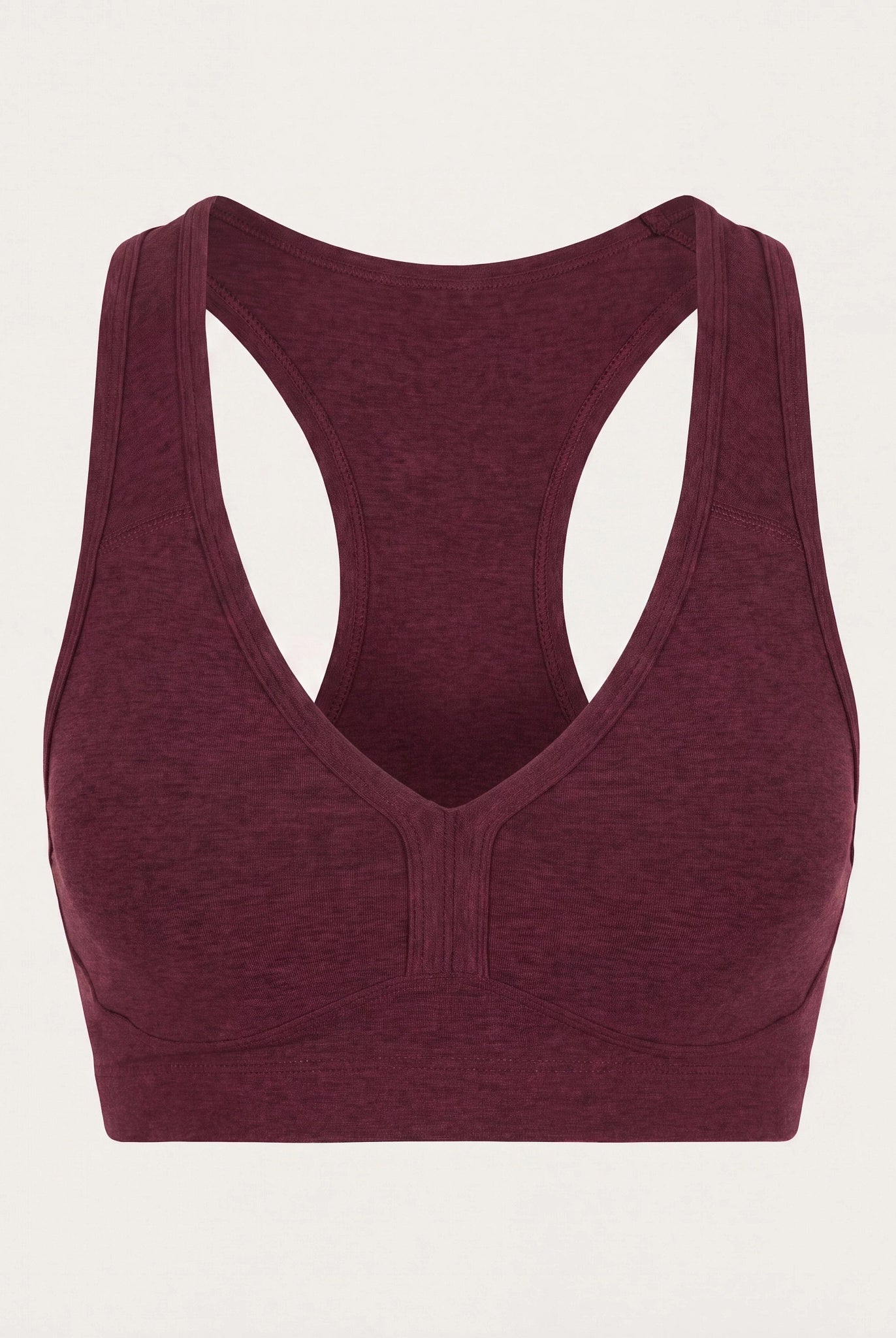 Red Wine $|& Interval FlowHeather Sculpt Enhearten Bra - Hanger Detail