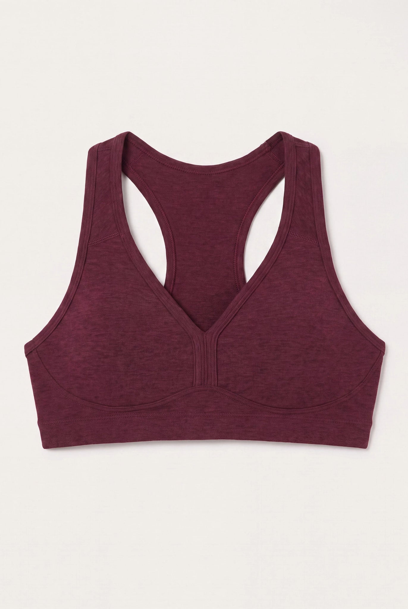 Red Wine $|& Interval FlowHeather Sculpt Enhearten Bra - Hanger Detail
