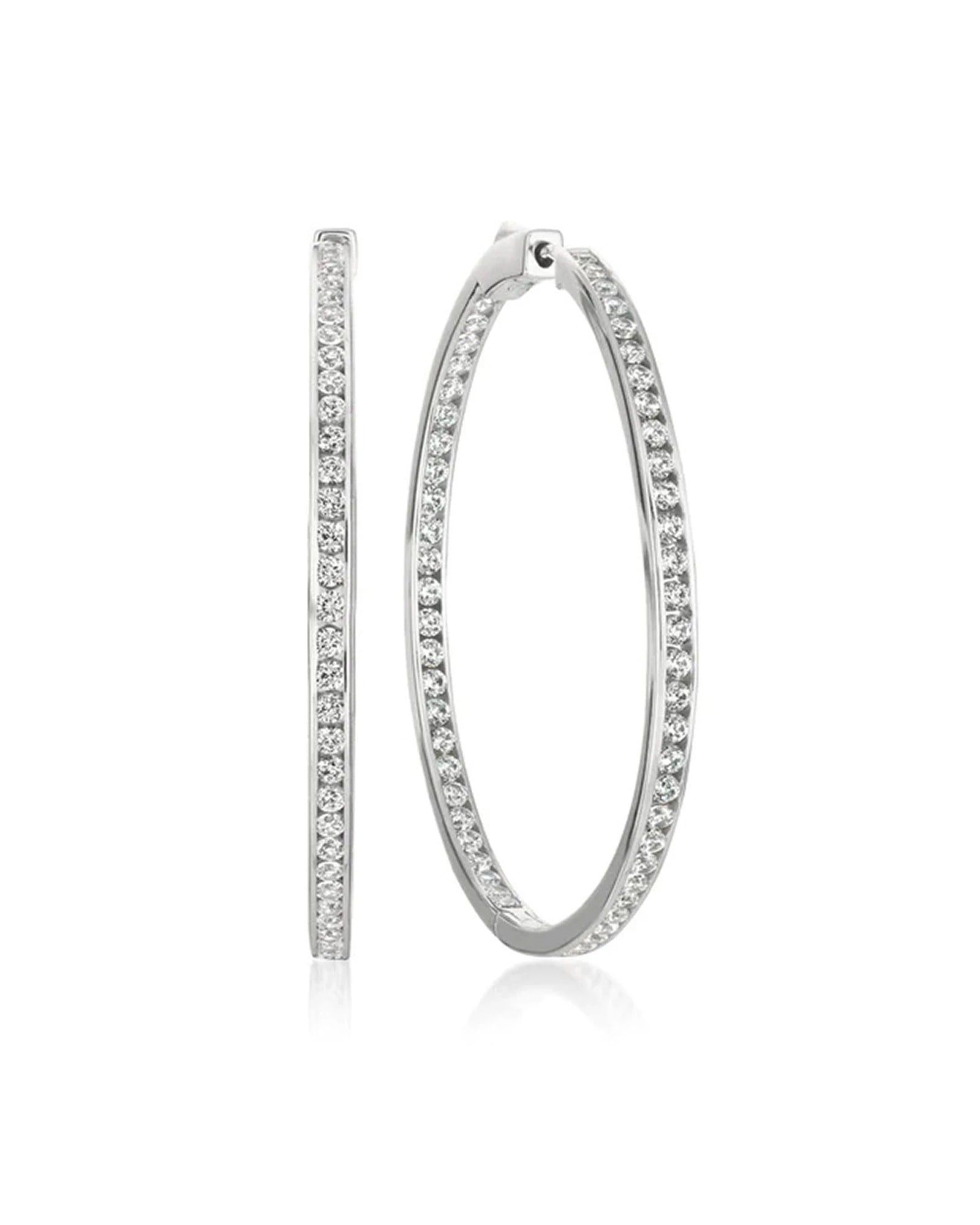 Pure Platinum $|& Crislu Classic Inside Out Hoops - VOF Detail