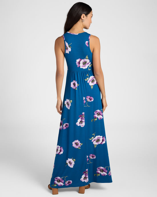 Teal Violet $|& Loveappella Floral V-Neck Knit Maxi - SOF Back