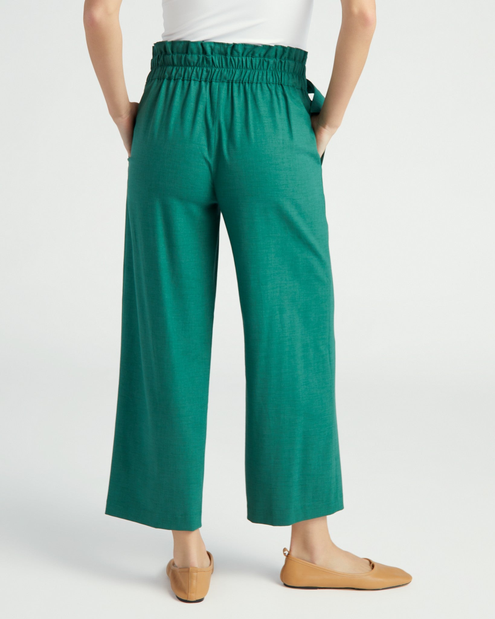 Serpentine $|& Liverpool Belted Paperbag Wide Leg Crop - SOF Back