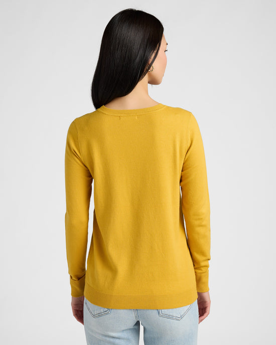 Mustard $|& Staccato Shoulder Button Detail Sweater - SOF Back