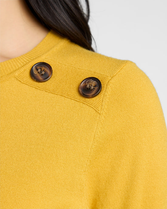 Mustard $|& Staccato Shoulder Button Detail Sweater - SOF Detail