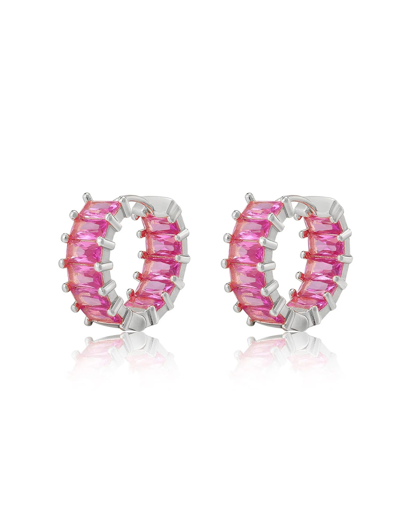 Pink/Silver $|& Luv AJ Emerald Ballier Huggies - VOF Front
