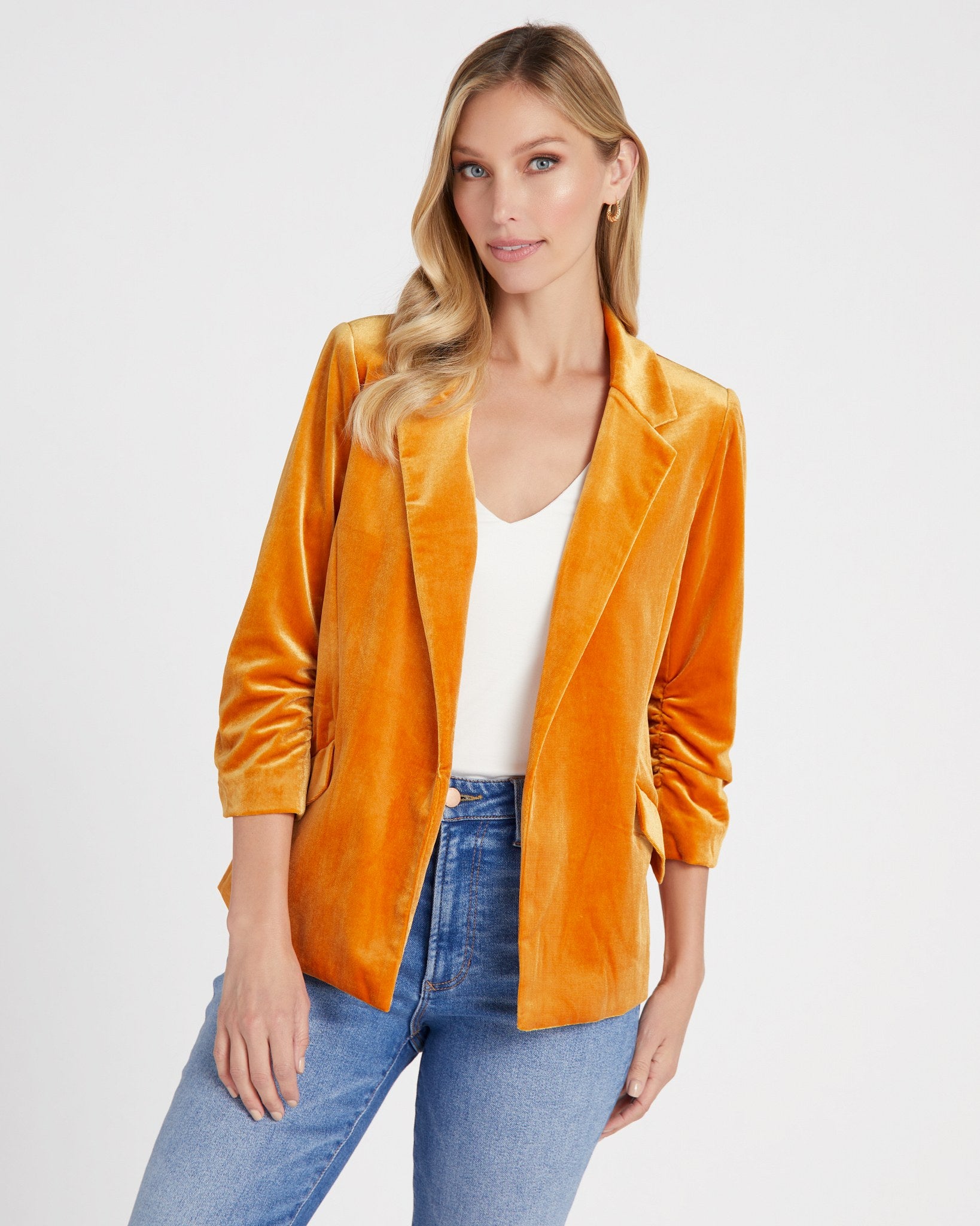 Velvet hotsell mustard blazer