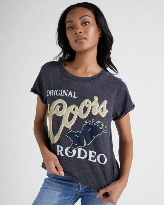 Black $|& Recycled Karma Original Coors Rodeo Graphic Tee - SOF Front
