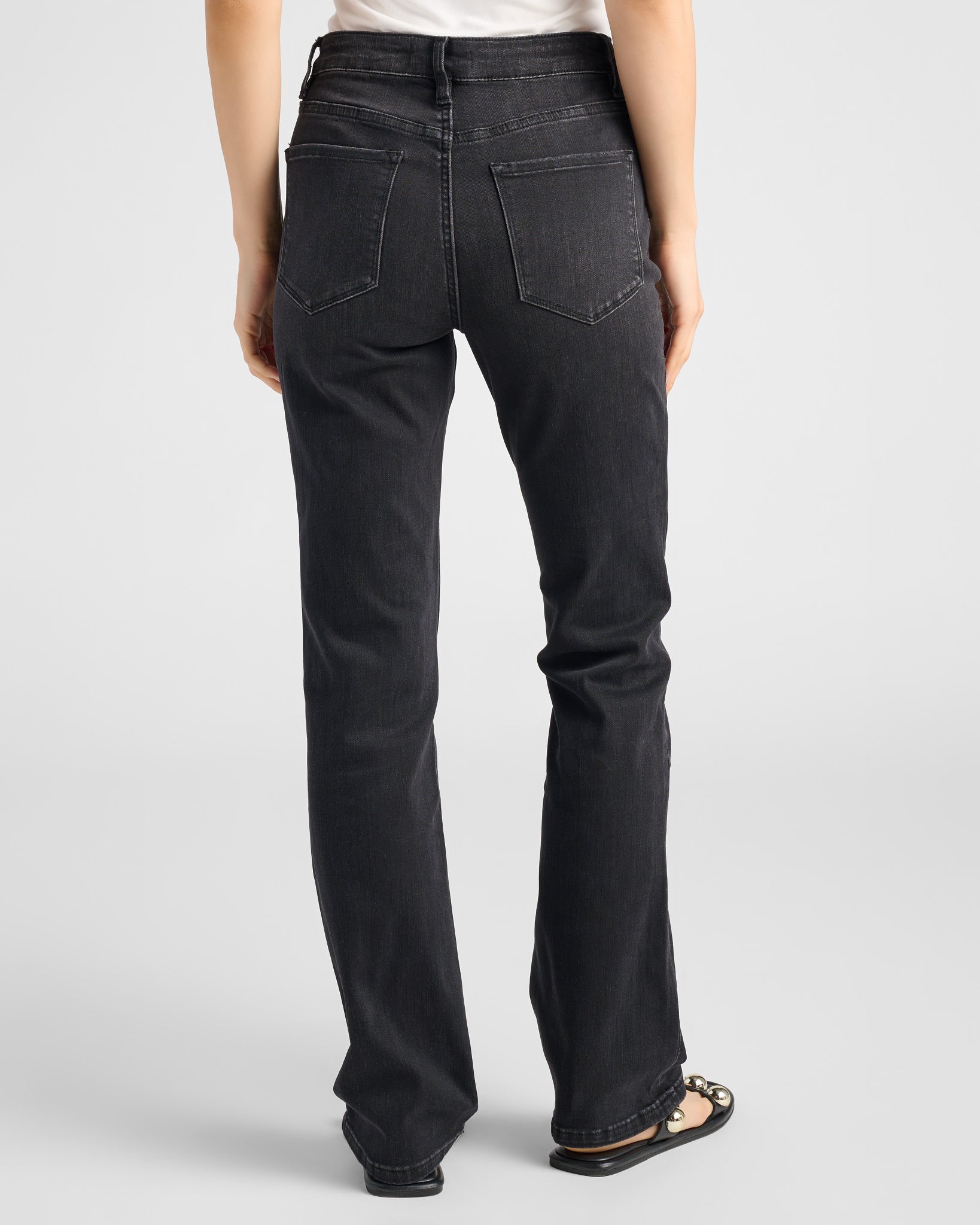 Black $|& Flying Monkey Jeans High Rise Slim Bootcut Jeans - SOF Back