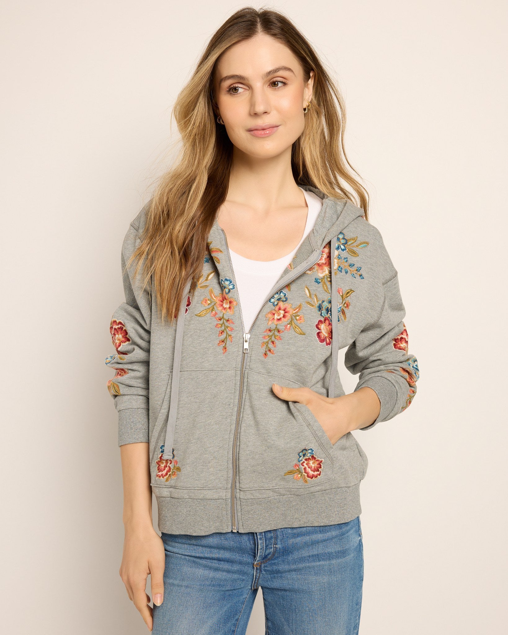 Neptune Full Zip Embroidered Hoodie