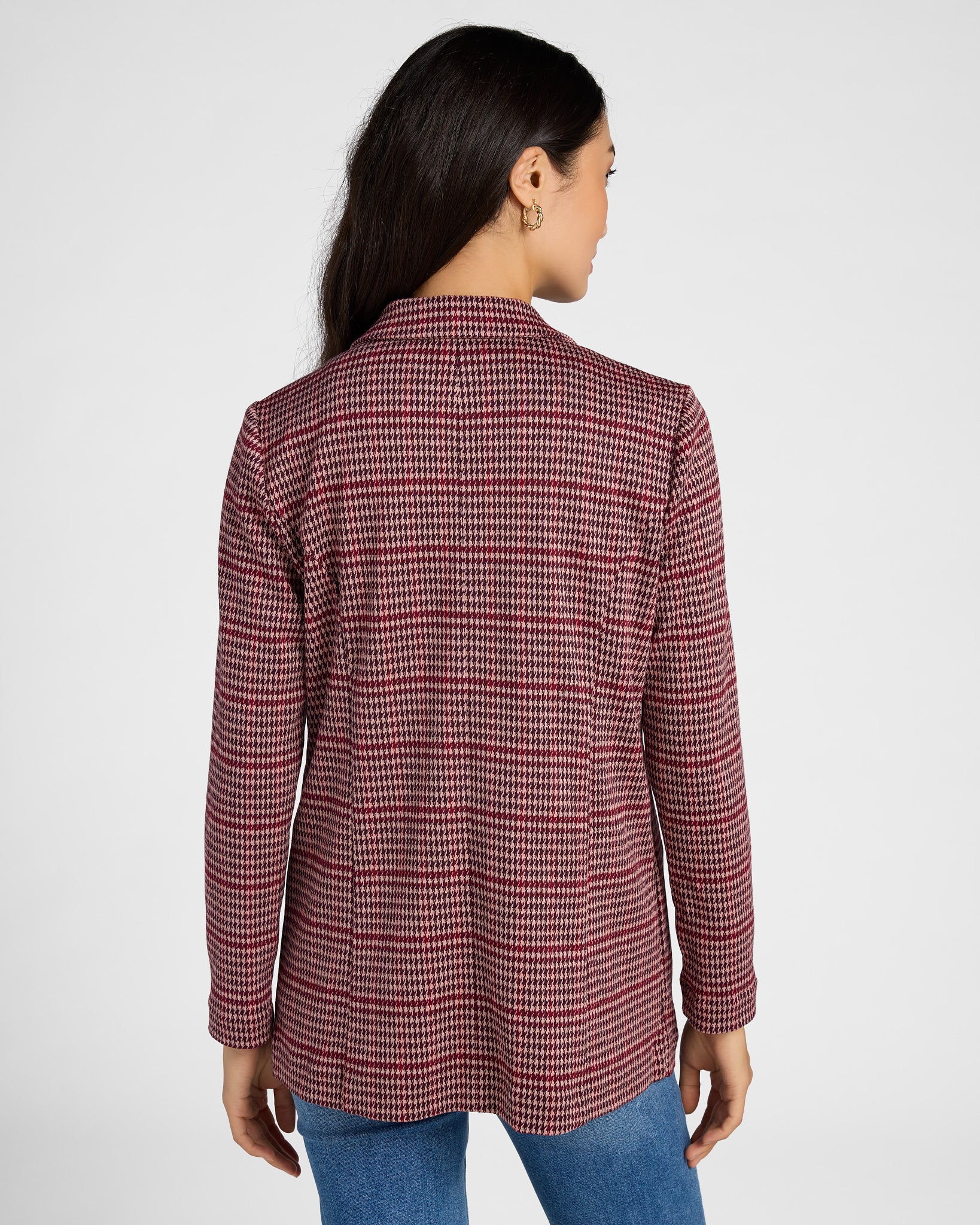 Mulberry Multi Houndstooth $|& Liverpool Boyfriend Blazer - SOF Back