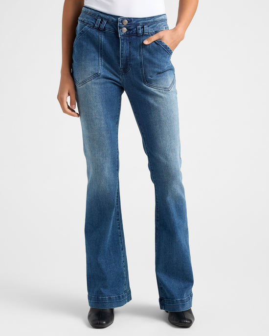 Dark Wash $|& Vigoss Ace Flare with Angled Pockets - SOF Front